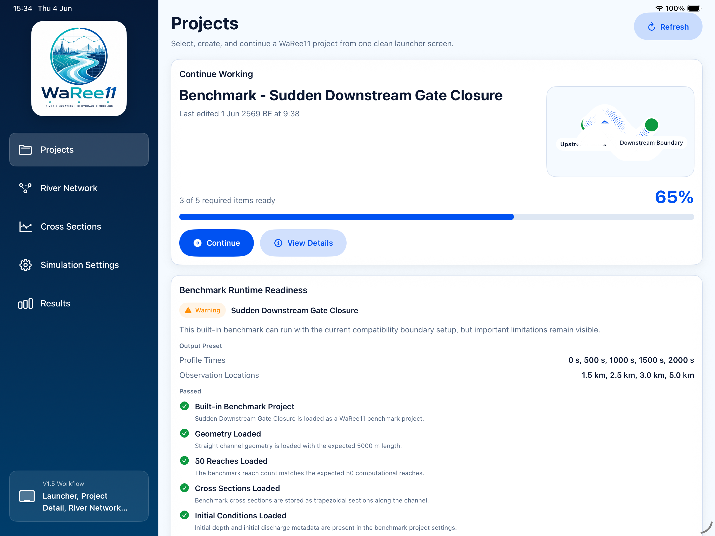 WaRee11 Project Preview screen